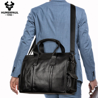 Bolso de Pecho de Cuero Genuino de Gran Capacidad, Hecho a Mano, de Lujo, con Cierre, para Hombre, Bandolera Clásica para Trabajo, Portafolio para Laptop