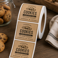 Rouleau d'étiquettes autocollantes en papier kraft brun estampé à chaud avec impression personnalisée pour bougies parfumées en verre – Vente en gros