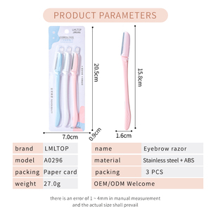 Lameila - Juego de 3 Depiladoras Faciales Personalizadas <span class=keywords><strong>para</strong></span> Mujer, Depiladora de Cejas Ecológica de Plástico, Recortadora de Cejas A0296 - Product Image 2