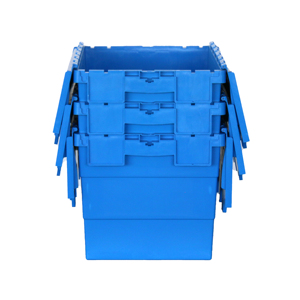 Promoción DE FÁBRICA DE China Contenedor de almacenamiento de plástico apilable de servicio pesado Caja de plástico móvil con tapa adjunta - Product Image 4