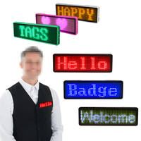 Badge LED programmable à bas prix pour employés, avec affichage défilant multilingue, idéal pour serveurs et personnel