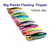 MISTER LURE harga pabrik OEM 12.5cm 40g umpan pancing Popper pabrikan umpan pancing air asin Trolling permainan besar umpan pancing Popper