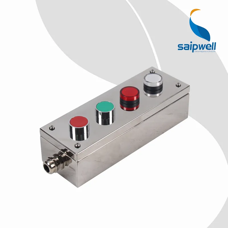 4 Way Push Button Box for Industrial control IP66 stainless steel push button box E-STOP 4 hole control box