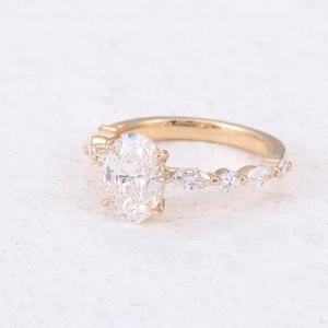 Anillo de Compromiso de Diamante de Laboratorio con Certificado IGI, Corte Ovalado, Diamante Cultivado en Laboratorio, Oro Real de 10K, DEF VVS, Nuevas Llegadas, Stock al por Mayor - Product Image 4