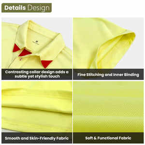 Polo respirant personnalisé pour les activités de plein air, tissu en polyester avec col élégant, contraste, course à pied, cyclisme, vêtements de golf - Product Image 4