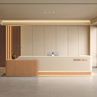 Meuble de réception de salon de beauté, ensemble complet en bois, style minimaliste moderne, multifonctionnel, haut de gamme, luxe léger