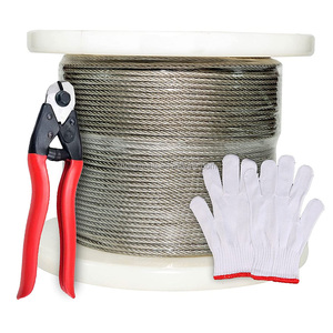 Cuerda de <span class=keywords><strong>acero</strong></span> de 600 pies y 1/8 ", 7x7 hebras, <span class=keywords><strong>Cable</strong></span> de alambre de <span class=keywords><strong>acero</strong></span>, <span class=keywords><strong>Cable</strong></span> de avión de 1/8 pulgadas con cortador, <span class=keywords><strong>Cable</strong></span> de alambre de <span class=keywords><strong>acero</strong></span> inoxidable 7*7 T316 - Product Image 1