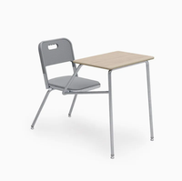 Chaise pliante universitaire en métal durable avec accoudoirs et table intégrée pour l'école et l'extérieur