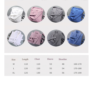 <span class=keywords><strong>100</strong></span>% coton blanc bleu gris violet col chale éponge uni sexe peignoir <span class=keywords><strong>pour</strong></span> hôtel à la maison de station thermale - Product Image 4