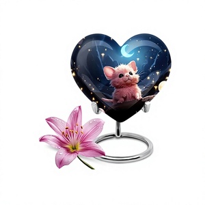 Dragon Stargazers Whiskers Heart Urn para cenizas humanas Urna de cremación para hombre adulto para cenizas humanas con soporte y bolsa de terciopelo - Product Image 1