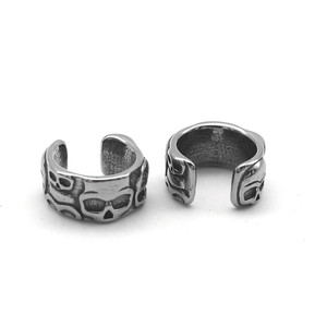 Boucles d'oreilles manchette Yunnique, design squelette, en argent tibétain, bijoux de fête, sans perçage requis - Product Image 3