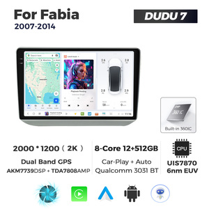 Sistemas Multimídia para Carros DUDU Android para <span class=keywords><strong>Skoda</strong></span> <span class=keywords><strong>Fabia</strong></span> 2007-2014 com Tela de Navegação Música CarPlay Android Auto - Product Image 3