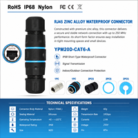 Conector RJ45 Impermeable IP68 Cat6 para Exteriores M20 10Gbps, Acoplador Extensor de Cable Ethernet Blindado de Aleación de Zinc