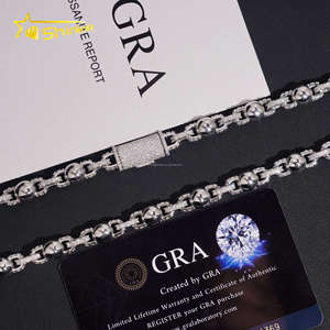 Catena a Corda Infinita con Perle di Moissanite VVS da 8mm, Stile Hip Hop, Completamente Tempestata di Pietre, Certificato GRA, Argento S925 - Product Image 5