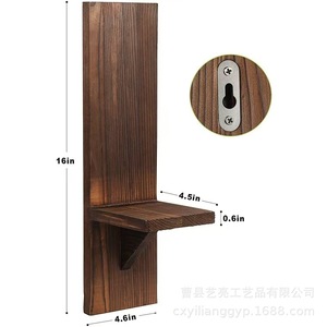 Estante de pared minimalista de madera para velas, diseño rectangular, para sala de estar, estante de almacenamiento y exhibición montado en la pared - Product Image 4