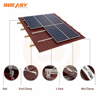 Support de fixation en L en aluminium pour panneaux solaires photovoltaïques, adapté aux toitures en tôle