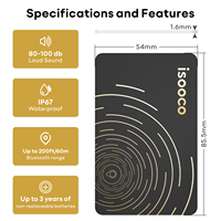Traceur GPS intelligent Wi-Fi ISOOCO, le cadeau d'anniversaire idéal, compatible iOS, localisateur FindMy, puce de clé en plastique, vente en gros
