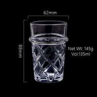 Conception personnalisée Tasse en verre Premium 135ml Transparent Écologique Réutilisable Tasse à vin en verre pour les marques d'alcool