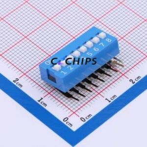 DA-08-B-T DIP Switch Through hole Component (THT) Switch Single Pole Single Throw 8 2.54mm 25mA - Product Image 1