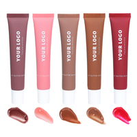 Baume à lèvres teinté hydratant 2 en 1 et teinture à lèvres peel-off, tubes souples à étiquette privée, rose, gloss à lèvres non collant, kit de soin des lèvres