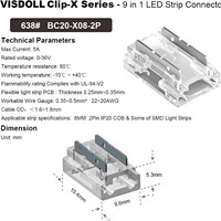 Connecteurs 9 en 1 pour bande RVB 4 3 2 broches 5mm 8mm Light Cob LED Strip Connector