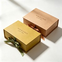 Boîte en carton magnétique personnalisée avec logo, boîte cadeau de luxe, emballage alimentaire écologique pour biscuits avec ruban