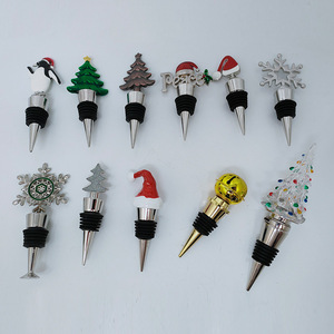 Bouchons de bouteille de vin rouge en alliage de Noël <span class=keywords><strong>personnalisé</strong></span> avec lettre en forme d'animal Led en acier inoxydable cristal <span class=keywords><strong>champagne</strong></span> liège - Product Image 2