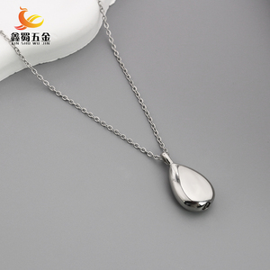 Collar de urna elegante en forma de lágrima de acero inoxidable personalizado para cenizas, acero inoxidable 304 316L, recuerdo conmemorativo, joyería grabada DIY - Product Image 3
