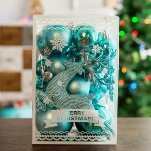 クリスマスデコレーション明るいボールパッケージパッケージクリスマスウィンドウデコレーションペイントハンギングボール30個クリスマスツリーペンダン