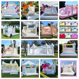 Kommerzielle aufblasbare Türsteher Combo Erwachsene White Bouncy Castle Hochzeit Bounce House mit Rutsche - Product Image 6