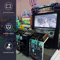 Machine de jeu d'arcade de tir VR simulateur 3D pour parc d'attractions, à monnayeur, en métal, pour intérieur, version anglaise