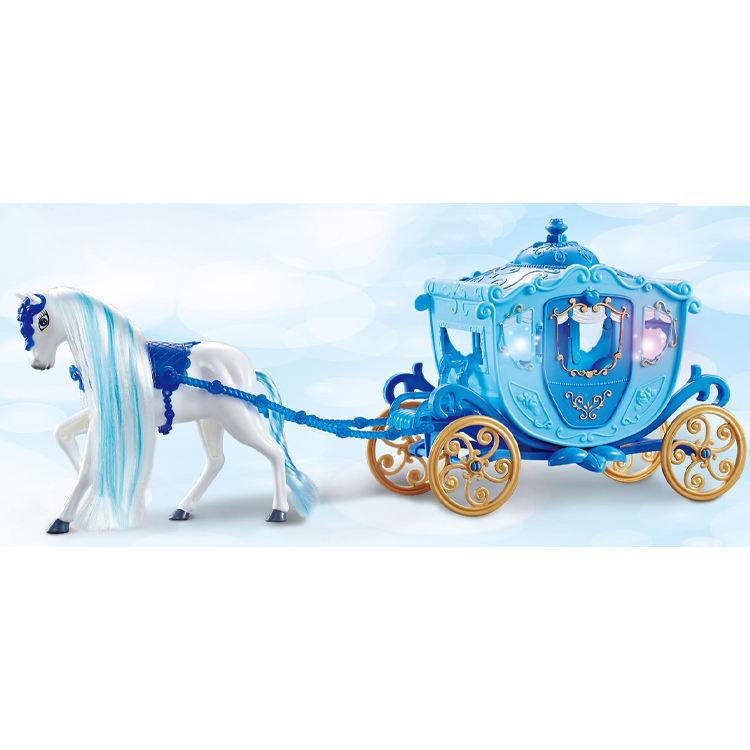 Juguete de regalo de alta calidad para niña, carruaje de caballo de moda  con música y luz y sonido