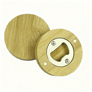 Abridor de botellas magnético redondo de madera personalizado, regalo de boda, regalos de boda para invitados. - Product Image 4