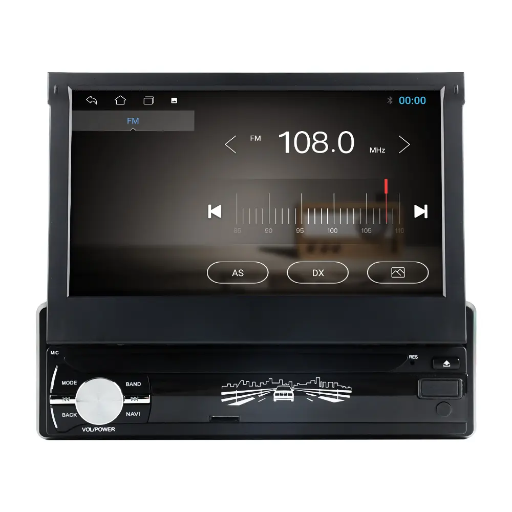 Navifly kit multimídia automotivo, 7 '', 1din, android 11, dvd player, universal, para carro, tela telescópica, bt 1080p, vídeo, rádio fm