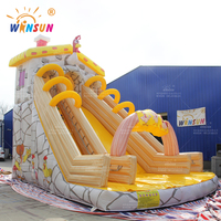 WINSUN Toboggan aquatique gonflable commercial géant en PVC de 0,55 mm pour événements festifs, modèle poulailler extérieur personnalisé