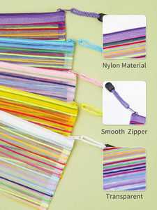 Durable & Reusable Zipper Document Pouches Colorful Mesh Zipper Bag for Makeup Storage Pencil Pouch Home Office Study Organizer - Product Image 2