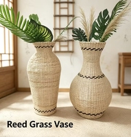 Vase en rotin vintage moderne et écologique, vase décoratif en saule naturel tissé à la main, vase en bois pour la décoration de la maison