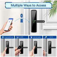 Serrure de porte intelligente personnalisée Tuya WiFi avec empreinte digitale biométrique, déverrouillage par carte et application, poignée électrique TTlock et mortaise 5050