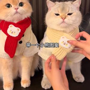 Autumn and Winter Cat <b>Scarf</b> New Year Red <b>Dog</b> Bib Cute Woven Decoration Pet Clothes - Product Image 5