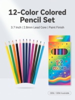 Crayons de couleur 12 couleurs, corps hexagonal en bois, peinture brillante, non toxiques pour enfants, pour colorier, dessiner, esquisser, fournitures scolaires