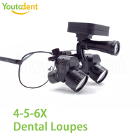 Loupes binoculaires ergonomiques chirurgicales dentaires en promotion, grossissement 5X, lumière LED, distance de travail réglable, matériau métallique
