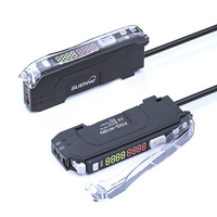 Amplificateur de signal numérique à fibre optique SUENW, capteurs optiques à tête carrée cylindrique à faisceau diffus pour sortie PNP NPN