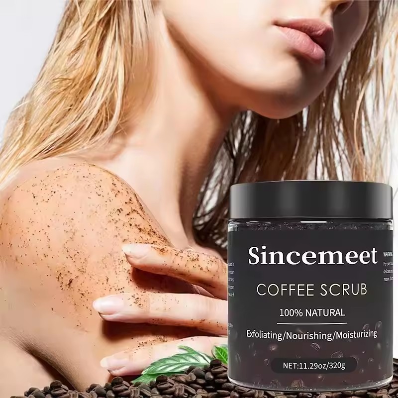 Herbal Organic Natural Vegan Body Scrub Coffee Sea Salt Bath Cleanser Skin Care Exfoliating Whitening Coffee Body Wash Scrub