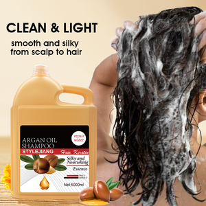 Champú y acondicionador sedoso y nutritivo para cabello de gran volumen para uso profesional en salón, aceite de argán sin sulfato a granel - Product Image 6