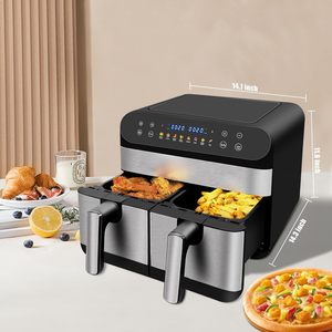 Семейный Размер 9,5qt, двойная воздушная фритюрница, 2 независимых корзины, 10 пресетов, умная безмасляная духовка для быстрой выпечки обезвоживающих блюд - Product Image 2