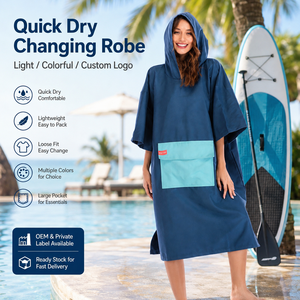 Peignoir de bain léger à séchage rapide pour le <span class=keywords><strong>surf</strong></span>, la natation, la plage et les activités de plein air, peignoir à capuche, fournisseur en gros - Product Image 1