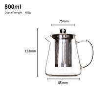 Service à thé moderne de 800 ml, résistant à la chaleur, écologique, théière avec filtre