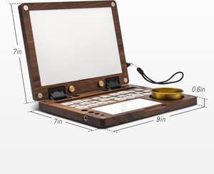 Caja de Madera Portátil de 27 Compartimentos, Nogal Negro, Multifuncional, Tamaño Personalizado, Paleta para Acuarela, Gouache, Acrílico, Óleo, Bandeja para Pintura, Sin Pintura - Product Image 2