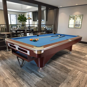 Mesa de Billar Americana TengBo Pro 2024 de <span class=keywords><strong>8</strong></span> pies/9 pies, 6.ª Generación, Marco de Madera Maciza, Base de Pizarra de 3 Piezas, Troneras de Cuero, Garantía de 2 Años, Accesorios - Product Image 3