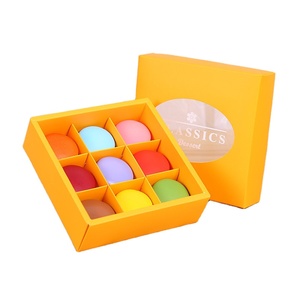 Tùy chỉnh hình chữ nhật in macron sô cô la Hộp quà tặng bao bì với cửa sổ PVC bán buôn thực phẩm cấp hộp giấy - Product Image 1